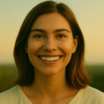 Smiling woman with open eyes embodying personal transformation and self-discovery with the Individuation Method by a psychic medium in NYC.