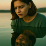 Reflection of a woman in water symbolizing intuitive clarity — a moment of self-realization guided by New York psychic medium services